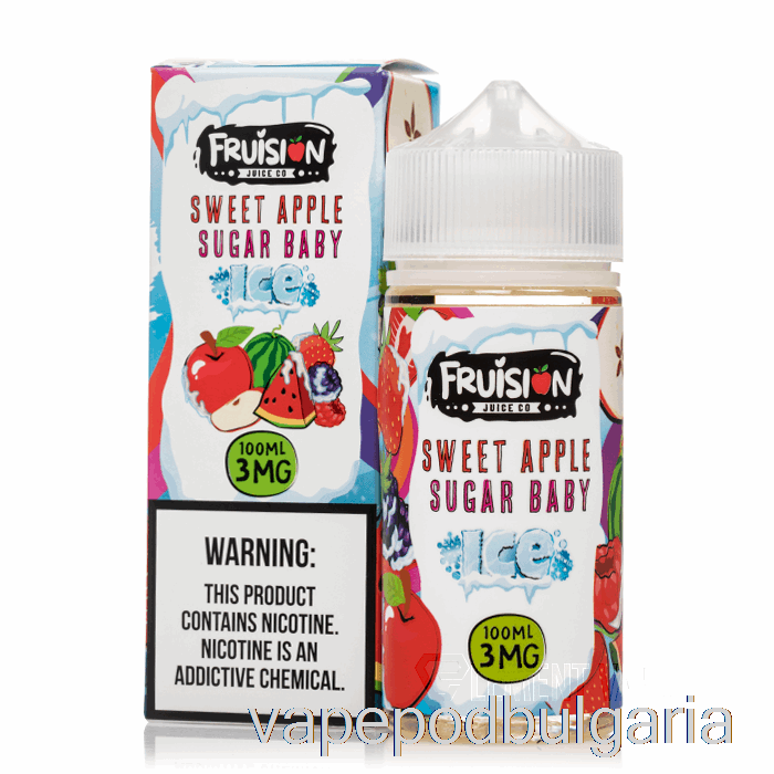 Vape Bulgaria Iced Sweet Apple Sugar Baby - Fruision Juice Co - 100ml 0mg